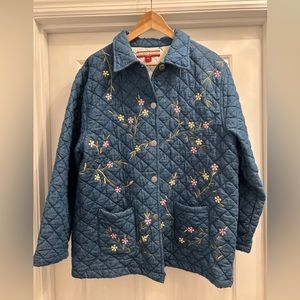 Vintage women’s denim embroidered jacket by Tudor size large